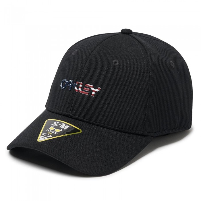 [해외]오클리 APPAREL 모자 6 Panel Stretch Metallic 4137330354 Black / American Flag