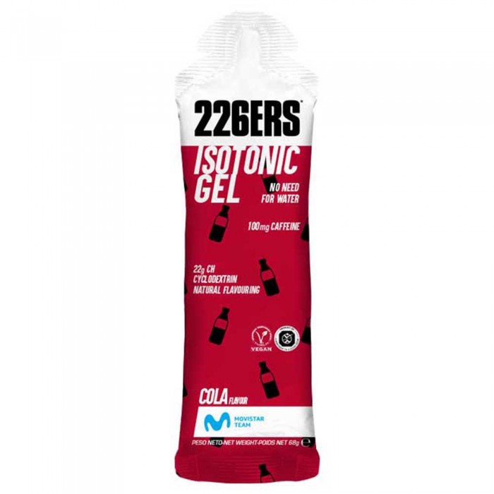 [해외]226ERS Isotonic 68g 에너지 젤 상자 카페인 콜라 24 단위 1138250031 Red