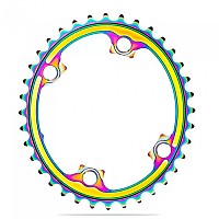 [해외]ABSOLUTE BLACK Oval 2x Shimano 9100/8000 110 BCD 체인링 1138106374 Rainbow