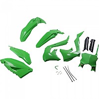 [해외]CYCRA 파워flow Kawasaki KX 250 1CYC-9325-02 오토바이 플라스틱 키트 9141019830 Black / Green / OEM