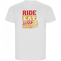 [해외]KRUSKIS Ride Eat Sleep Repeat ECO 반팔 티셔츠 9141155678 White