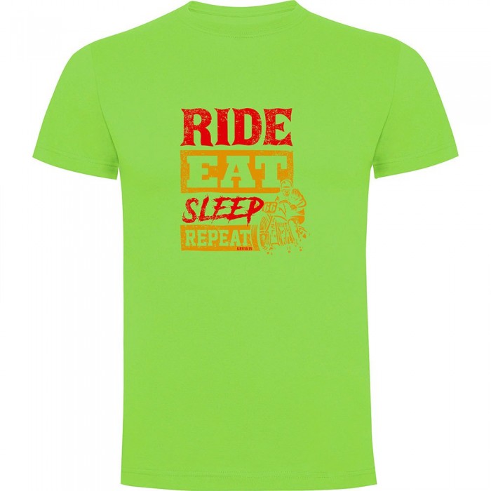 [해외]KRUSKIS Ride Eat Sleep Repeat 반팔 티셔츠 9141155689 Light Green