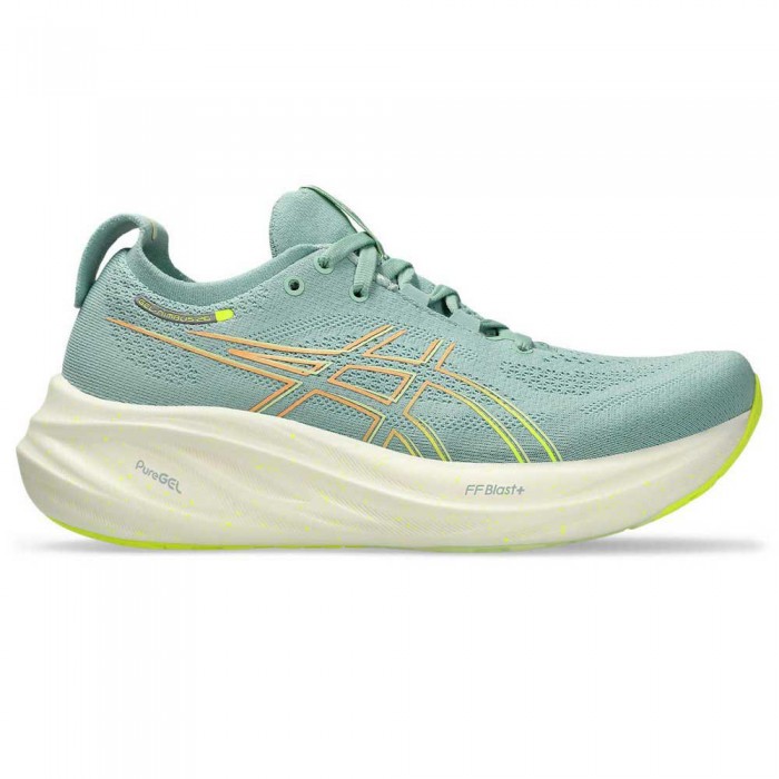 [해외]아식스 Gel-Nimbus 26 러닝화 6140994644 Light Celadon / Safety Yellow