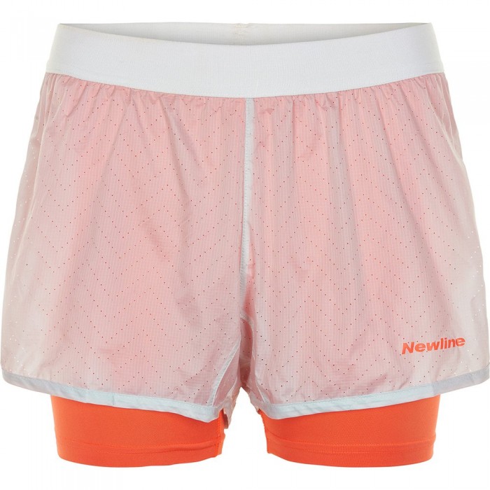 [해외]NEWLINE SPORT Black 2-Lay 짧은 레깅스 6138503471 Pink / White / Orange