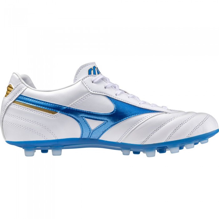 [해외]미즈노 Morelia II Pro AG 축구화 3141103247 White / Laser Blue / Gold