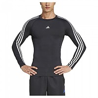 [해외]아디다스 Techfit Compression 3 Stripes 긴팔 티셔츠 7141050672 Black