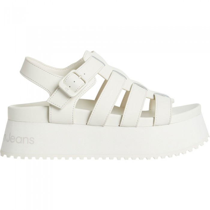 [해외]캘빈클라인 JEANS Platform Bule Rubber Mg Mtl 샌들 140908001 Triple Creamy White