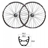 [해외]MVTEK E-Bike 26´´ 6B Disc Tubeless MTB 휠 세트 1141122165 Black