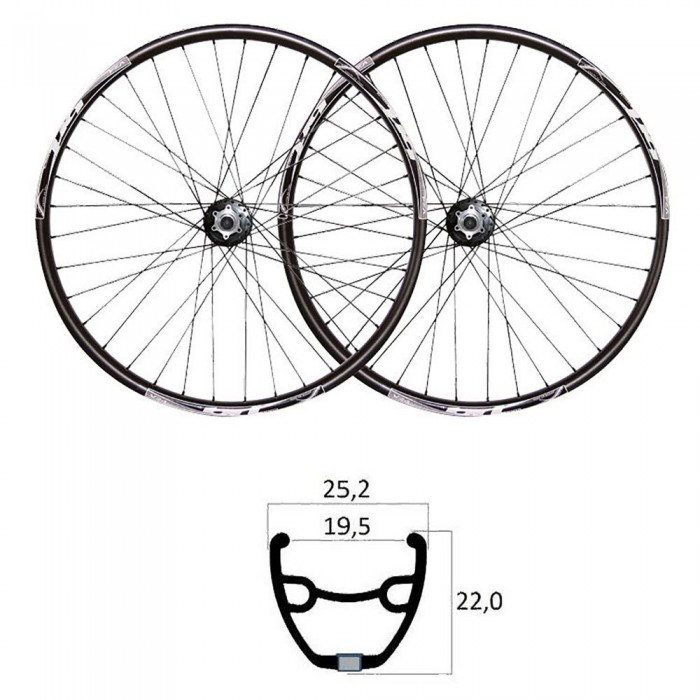 [해외]MVTEK E-Bike 27.5´´ 6B Disc Tubeless MTB 휠 세트 1141122166 Black