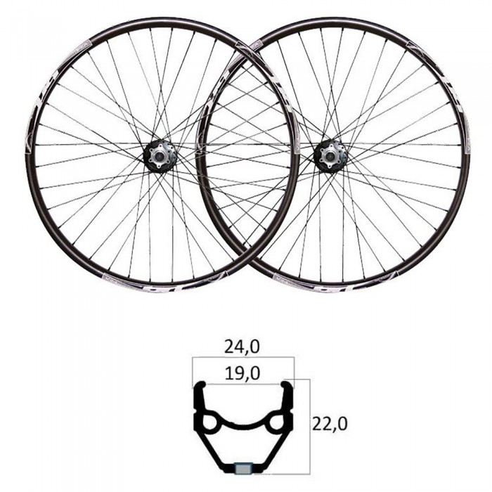 [해외]MVTEK E-Bike V-Brake 26´´ Tubeless MTB 휠 세트 1141122168 Black