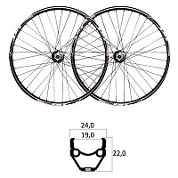 [해외]MVTEK E-Bike V-Brake 26´´ Tubeless MTB 휠 세트 1141122168 Black