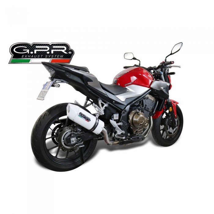 [해외]GPR EXHAUST SYSTEMS Albus 세라믹 Honda CB400 F 2013-2015 Oval 인증된 슬립온 머플러 9141251642 White glossy / White glossy