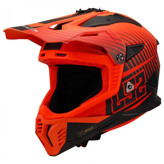 [해외]LS2 MX708 Fast II Duck 오프로드 헬멧 9140764409 Matt High Vision Orange / Red