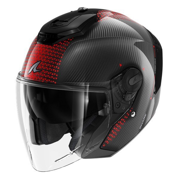 [해외]샤크 RS Jet Carbon Ikonik 오픈 페이스 헬멧 9140516587 Glossy / Carbon / Red