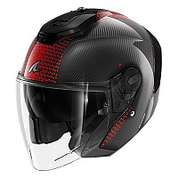 [해외]샤크 RS Jet Carbon Ikonik 오픈 페이스 헬멧 9140516587 Glossy / Carbon / Red