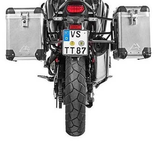 [해외]투라텍 ZEGA Pro 38/45L con portamaletas de Stainless Steel Black Rack Honda CRF1100L Africa Twin 2021 사이드 케이스 세트 9141190401 Silver / Silver