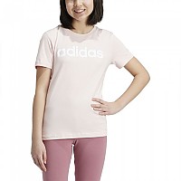 [해외]아디다스 Essentials Linear Logo Cotton Slim Fit 반팔 티셔츠 15141047215 Sandy Pink / White