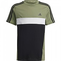 [해외]아디다스 Tiberio 3 Stripes Colorblock Cotton 반팔 티셔츠 15141050713 Tent Green / Black / White