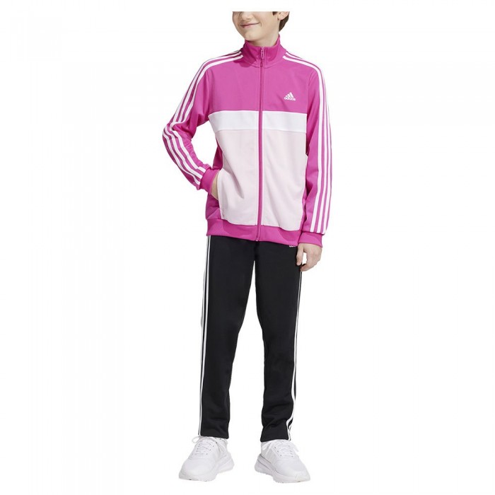 [해외]아디다스 Essentials 3 Stripes Tiberio 주니어 트레이닝복 15141129113 Semi Lucid Fuchsia / White / Clear Pink / White