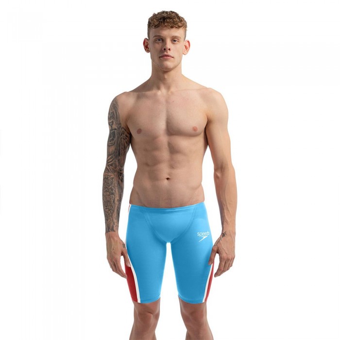 [해외]스피도 Fastskin LZR Pure Intent 2.0 jammer 6141025853 Picton Blue / Flame Red / Snow Reflective