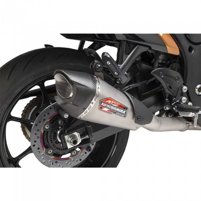 [해외]YOSHIMURA USA AT2 GSX 1300 R Hayabusa 21-22 Stainless Steel&Carbon 비승인 오토바이 머플러 9138689719 Black / Silver