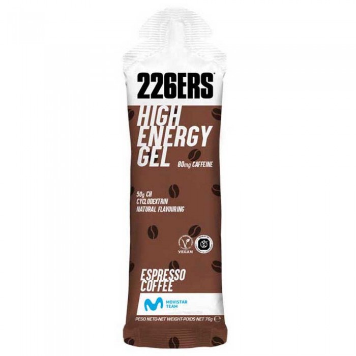 [해외]226ERS High Energy 76g 24 단위 카페인 에스프레소 에너지 젤 상자 4138250023 Brown