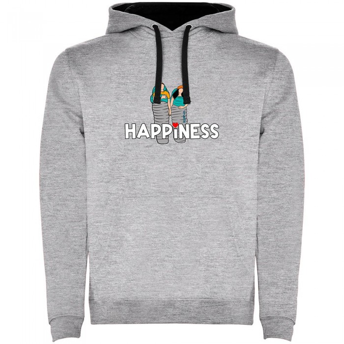 [해외]KRUSKIS Happiness Two-Colour 후드티 4141146811 Heather Grey / Black