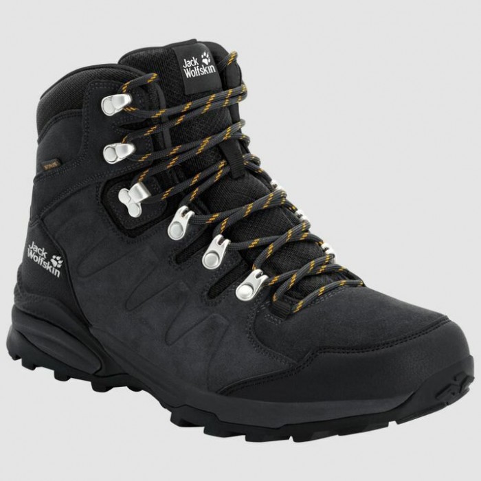 [해외]잭울프스킨 Refugio Texapore Mid 등산화 4138635248 Dark Grey / Yellow Robuste