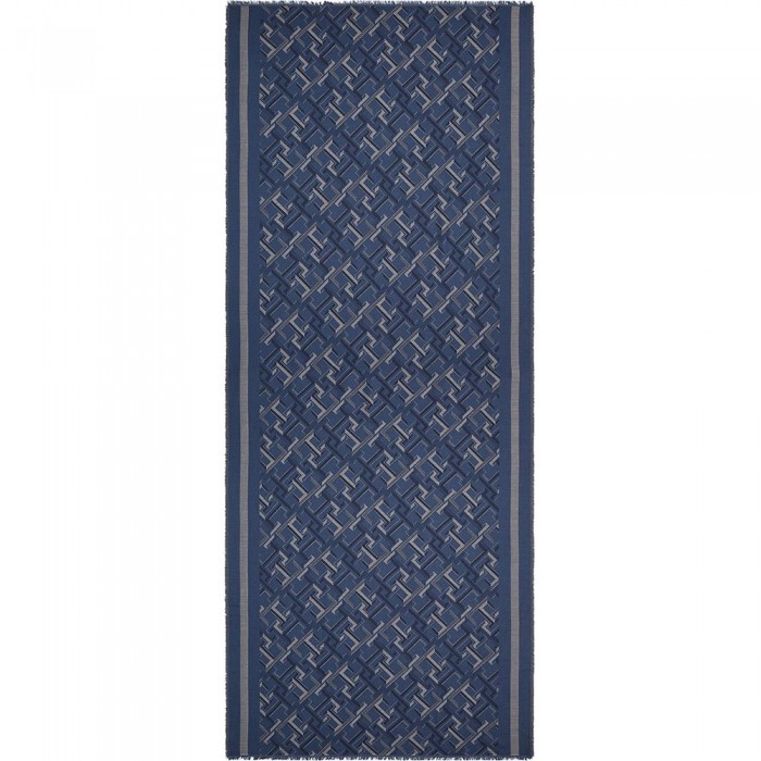 [해외]타미힐피거 Distinct Jacquard 목도리 141325194 Fossil Blue