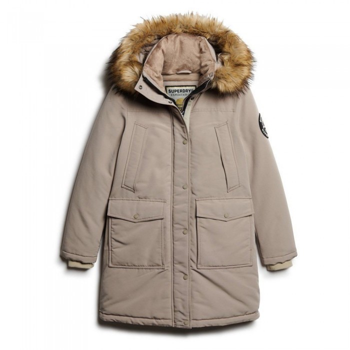 [해외]슈퍼드라이 Everest Faux Fur 자켓 141110474 Deep Beige