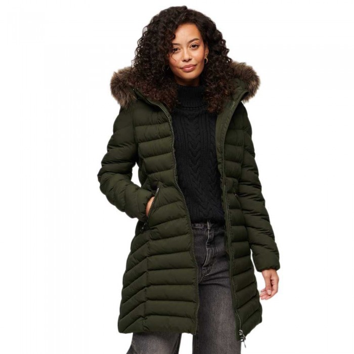 [해외]슈퍼드라이 Fuji Faux Fur 자켓 141110542 Surplus Goods Olive Green