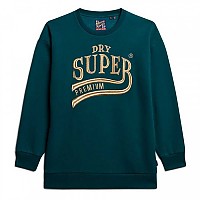 [해외]슈퍼드라이 Luxe Metallic Logo 긴팔 미디 드레스 141110637 Deep Teal