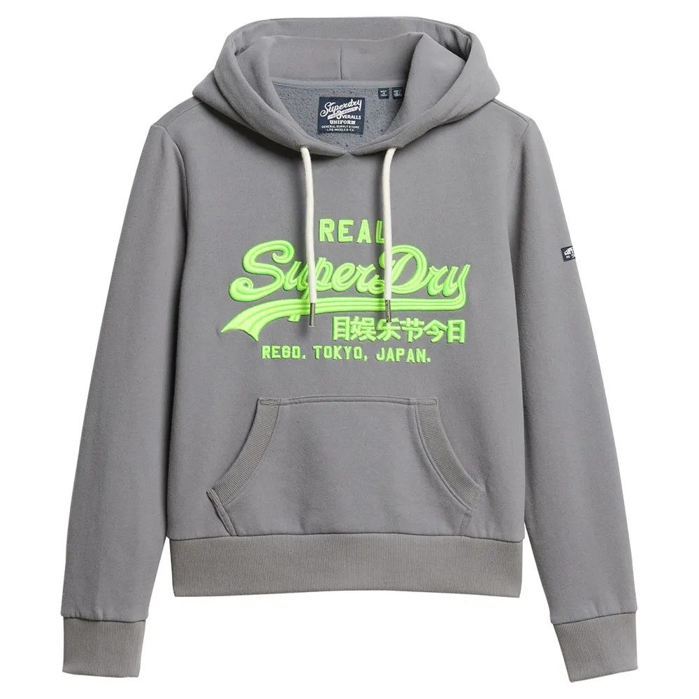 [해외]슈퍼드라이 Neon Vl Embroidered Graphic 후드티 141110715 Mid Grey