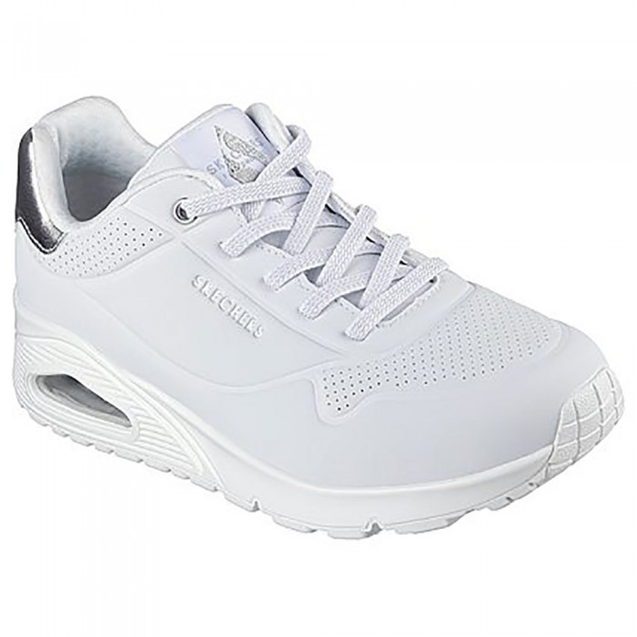 [해외]스케쳐스 Uno 운동화 141115980 White Durabuck / Silver Duraleather / Mesh Trim