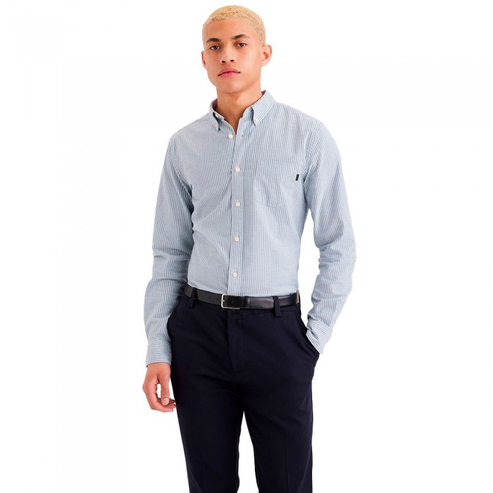 [해외]다커스 Stretch Oxford Slim 긴팔 셔츠 140946932 Plateau Blue Fin