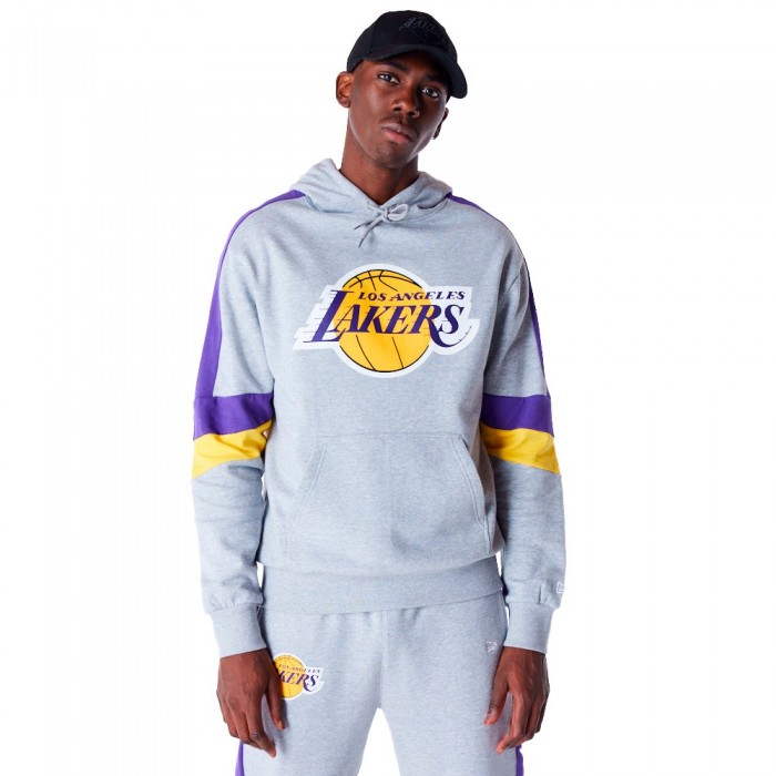 [해외]뉴에라 Colour Block Los Angeles Lakers 후드티 141118807 Grey Med