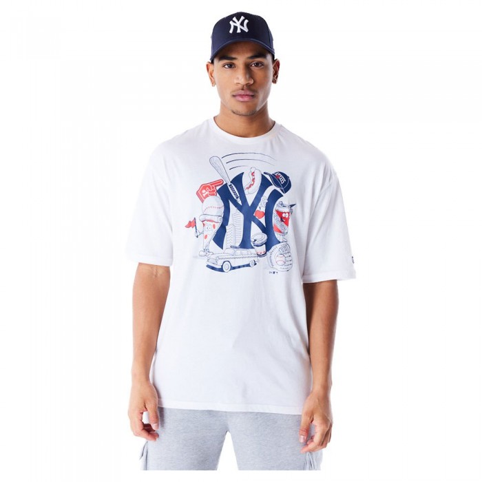 [해외]뉴에라 MLB Food Graphic New York Yankees 반팔 티셔츠 141118838 White