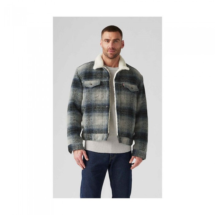 [해외]리바이스 Plaid Type3 Sherpa Trucker 자켓 140767361 Grey