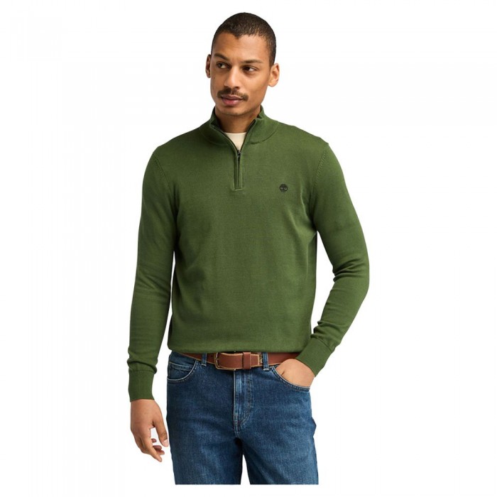 [해외]팀버랜드 Williams River Cotton YD 하프 지퍼 스웨터 141176855 Black Forest Green