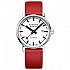 [해외]몬데인 Evo2 Automatic 40 mm 시계 138893396 White / St. Steel Polished / Red Leather