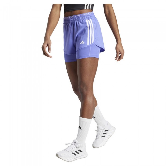 [해외]아디다스 Own The Run 3 Stripes 2In1 반바지 6141125845 Semi Cobalt Blue