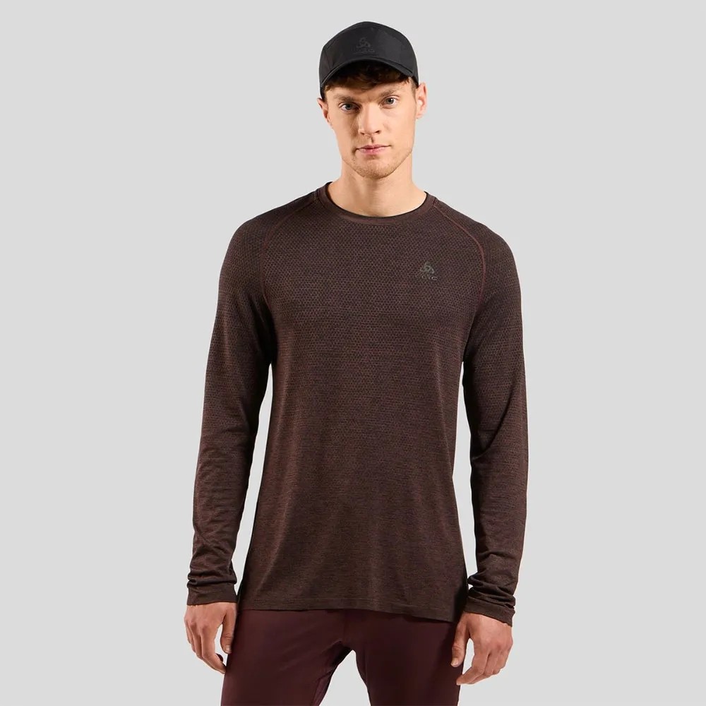 [해외]오들로 Crew Essential Seamless 긴팔 티셔츠 6140799490 Fudge Melange