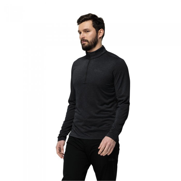 [해외]잭울프스킨 Sky 써멀 Half Zip 긴팔 티셔츠 4141321349 Black