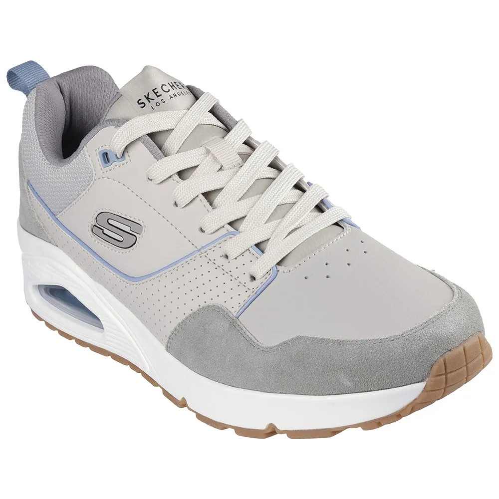 [해외]스케쳐스 Uno 운동화 141115973 Natural Leather And Suede / Duraleather / Mesh / Light Blue Trim