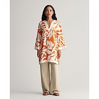 [해외]간트 Rel Palm Print Caftan 긴 소매 블라우스 140869847 Harvest Pumpkin