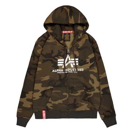 [해외]알파 인더스트리 Basic Camo 풀지퍼 스웨트셔츠 141044998 Olive Camo