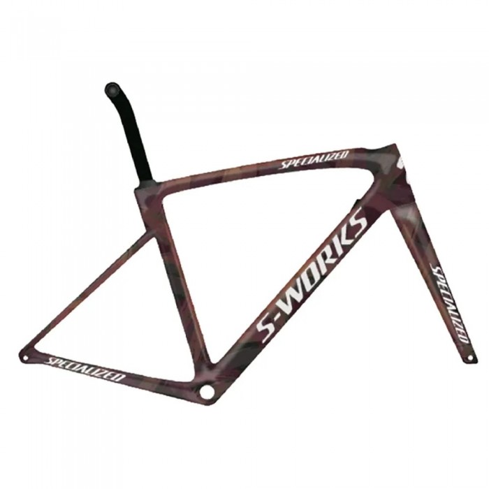 [해외]스페셜라이즈드 S-Works Roubaix SL8 2025 로드 프레임 1141334858 Gloss Carbon / Red To Gold And Solidity Dry Brushed / Dune White