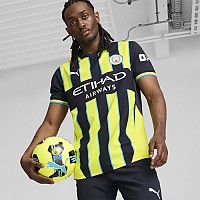 [해외]푸마 Manchester City FC Authentic 반팔 어웨이 유니폼 3140940174 New Navy / Yellow Glow