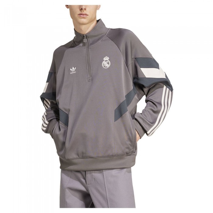 [해외]아디다스 Real Madrid Originals Crew 하프 지퍼 스웨트셔츠 3141082230 Charcoal / Dark Grey