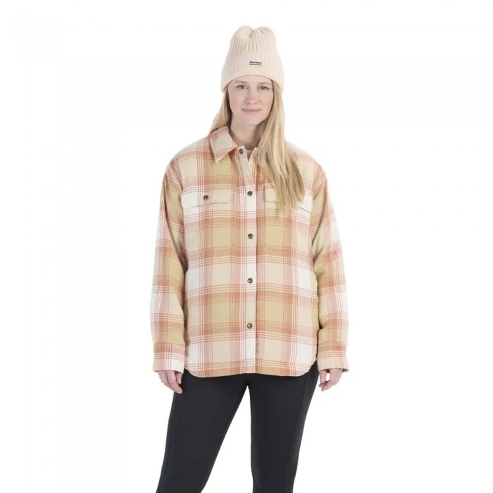 [해외]마모트 Ridgefield Sherpa Flannel 긴팔 셔츠 4141393112 Light Oak / Papyrus